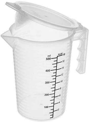 PATKAW Taza Medidora Graduada de 500ml Escala y Asa, Vaso Medidor de Pp Reutilizable para Hornear y Utensilios de Repostería Hogar