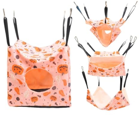 Hängmatta för hamster 4 stycken Halloween hängbar hängmatta, bädd, bur och | Bädd för ekorre Lämplig för användning i bur livsmiljö inomhus sovrum vardagsrum hörn samt en del av