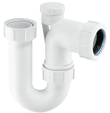 McAlpine SA10V Tubular Swivel Anti-Syphon 'P' Trap-1.25 inch, White