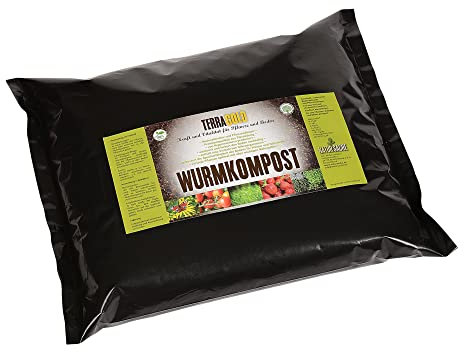 Natursache Wurmhumus - Biodünger 5 Liter I Wurmkompost ist der beste Pflanzendünger Langzeitdünger Gemüsedünger Grünpflanzendünger Palmendünger I Wurmerde Dünger ist ein Universaldünger I auch als Blumendünger & Flüssigdünger anwendbar