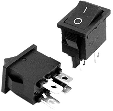 Lot de 5 interrupteurs à bascule DPST 2 positions 4 broches en plastique noir 10 A 125 V AC 12 V