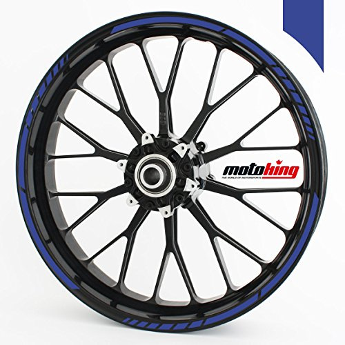 Felgenrandaufkleber GP im GP-Design passend für 12 Zoll Felgen für Motorrad, Auto & mehr - Blau matt