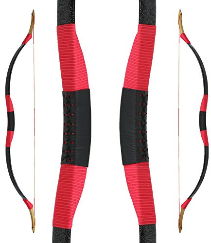 Drake Traditioneller Reiterbogen, 142cm (Black Red, 35 lbs)