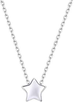 ChicSilver Collana Donna in Argento Sterling 925, Cindolo Stella Stellina Piccolo Delicato, Collana Amicizia, Catena Clavicolare, Argento - Regalo Perfetto