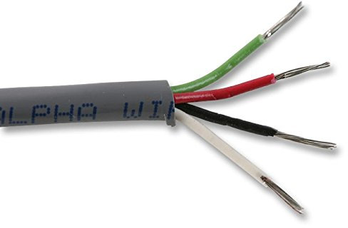 Tinned Copper, 5.3mm, Grey, PVC, 4 Core, 7 x 28AWG, UL2509 Series, 100ft, 30.5m, 300V, 20AWG, Multicore Cable