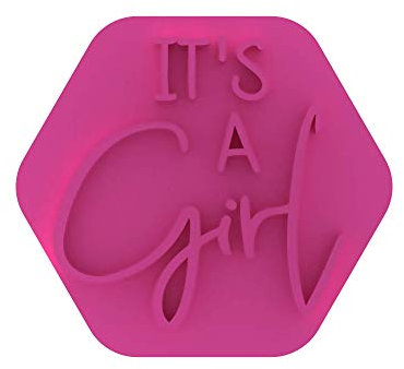 LissieLou Tampon à biscuits « It's a Girl » pour fête prénatale ou révéler le sexe de la fête - Rose clair