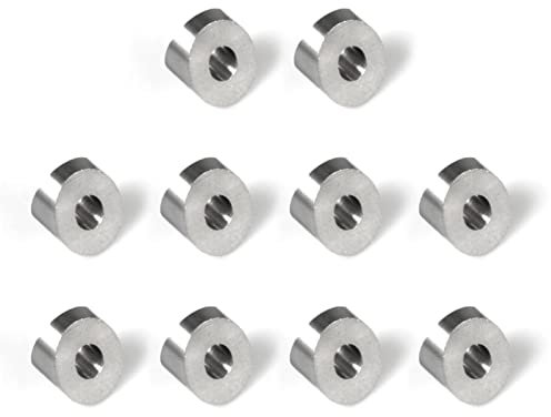 SPEEDWOX 10 Stück 1/4 Zoll 30 Grad Abgewinkelte Unterlegscheiben, 316 Edelstahl, Für 1/8 Bis 3/16 Zoll Drahtseil-Kabel-Anwendung
