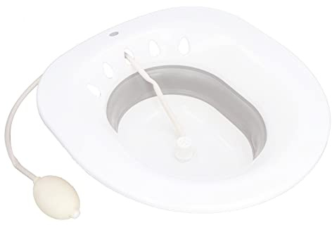 Garosa Waschbare Toiletten-Badewanne mit Spüler Pflege nach der Geburt Lindert Hämorrhoiden Faltbarer Toilettensitz Badewanne Hockenfreies und Spülbares Bidet Grau,Waschmaschine für Damen