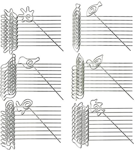 60 Stück Metall Fotohalter 6 Form Tier Metalldrähte Memo Clip Tischnummer Clip Foto Stand, DIY Handwerk Halter aus Metall für Hochzeit Karte Memo Dekoration