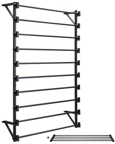 FWTXZTER Wall Mounted Display Rack, 10 Layer Wall Wrapping Paper Ribbon Organizer for Flower Shop, Tie Scarf Rack Belt Towel Holder Retail Stores Metal Shelving