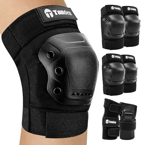Tanden Skate Protective Gear Adult Knee and Elbow Pads for Roller Skating Pads Adult, Skateboard Knee Pads Elbow Pads Wrist Guards