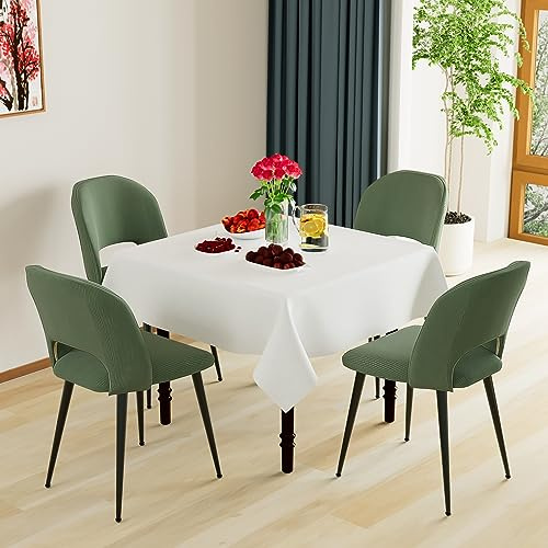 DHHOZAMZ 4er Set Esszimmerstühle, Modern und Stilvoll, bequemer Polsterstuhl, Stuhl Esszimmer oder Esstisch Stuhl, Küchenstuhl Polsterstuhl Wohnzimmerstuhl, Metallbeine, Grüner
