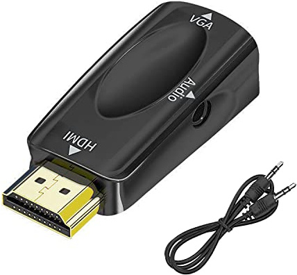 SZJUNXIAO HDMI till VGA-adapter, seminer hane hona med 3,5 mm ljudkabel kompatibel bildskärm/bärbar dator/dator/PC/projektor/HDTV/Chromebook/Xbox och mer