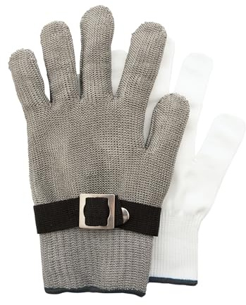Point-Virgule schnittschutzhandschuhe küche, Austernhandschuh 2-teiliges Set aus Edelstahl, groß