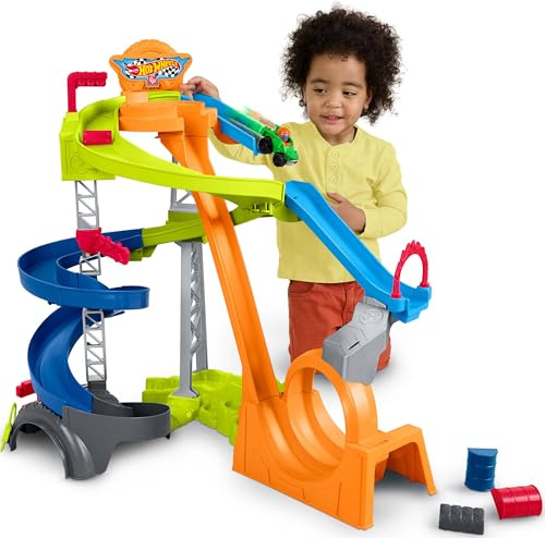 Fisher-Price Little People Hot Wheels Spiral Stunt Speedway Toy