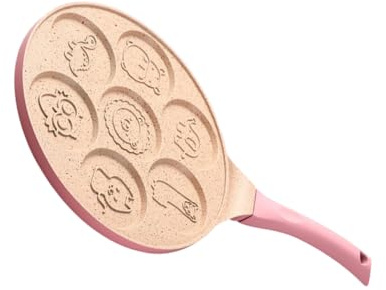 OUNONA 7holes Animal Pattern Pancake Pot Non-Stick Frying Pan Omelette Pan Boys and Girls Cooking Tool