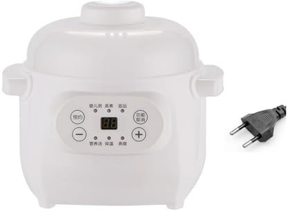 HEEPDD Pot Intérieur en Céramique 1L 200W, Mijoteuse électrique, Minuterie et Réservation pour Ragoût isolé dans l'eau Saine avec Une capacité Appropriée (Prise UE)