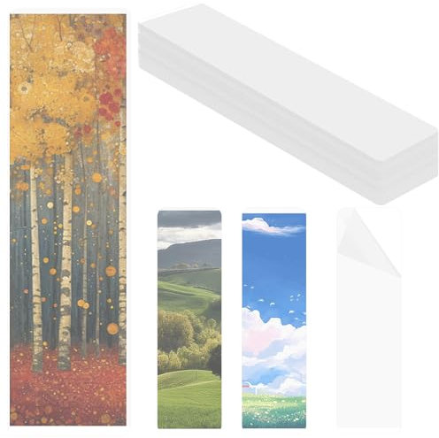 120Pieces Bookmark Laminating Laminierfolien, Lesezeichen-Laminiertaschen geeignet zum Schutz von Laminiertaschen Laminierfolien Lesezeichenhüllen, Lesezeichenhüllen klar beliebt bei Buchliebhabern