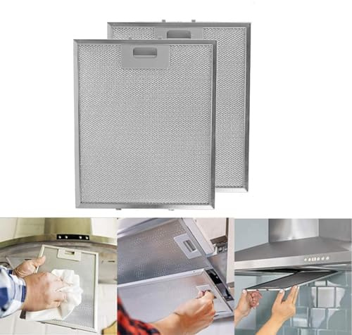 Lot de 2 filtres à graisse en métal pour hotte aspirante 300 x 250 x 9 mm 5 couches en maille d'aluminium pour grille d'aération de cuisine