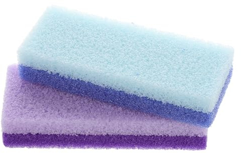 Zweier Packung Fuß Bimsstein aus Pu für Pediküre und Hornhautentfernung | Weiches Schaum Pu, Entfernt Schwielen und Trockene Stellen, Grün, für Bad und Reise, 2 Stück Zufällige Farbe