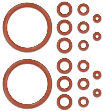 18 PCS Seal O-Ring Kit Gasket Seal Set Fit for Saeco Philips Gaggia, Professional Coffee Machine O'Rings for Boiler Outlet Pin and Brew Unit, Food Grade Silicone Ring for Saeco Daily Replacement