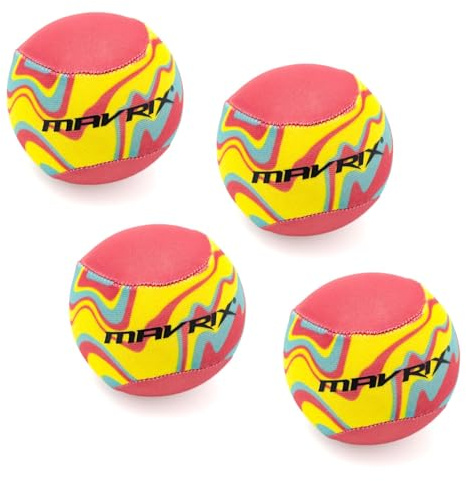 Carousel Home Pack of 4 Water Bouncing Skim Balls | Water Skipping Swimming Pool Balls | Kids Pool Toys Wave Skimmers - 5.5cm