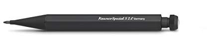 Kaweco 10000536 SPECIAL S Druckbleistift 2 I Minenbleistift aus hochwertigem Aluminium in oktogonalem Acht Kant Format I Druckminenbleistift 10,5 cm I Druck-Bleistift nachfüllbar Schwarz ohne Radiergummi