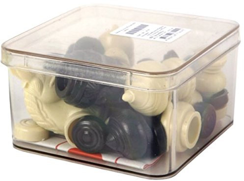 Thai Chess (Makruk) Plastic with Traditional White and Black (1 Box)