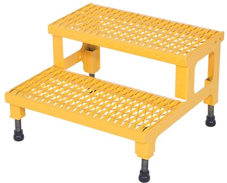 Vestil ASP-24 Steel Adjustable Step Mate Stand 2 Step 22-7/8 In. x 23-13/16 In. x 15-1/4 In. 500 Lb. Capacity Yellow