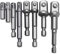 8 Pièces 1/4 3/8 1/2 Porte Embouts Magnétique Extension de Vissage Adaptateur Tournevis Hexagonal/Carré Assortiment