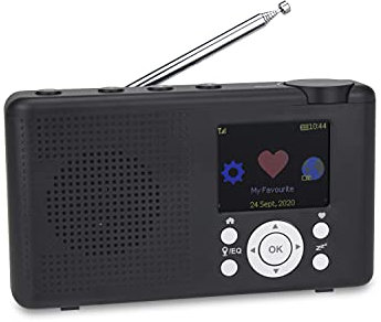 Reflexion TRA23I/GR, radio Internet portatile con internet, radio DAB/DAB+ (16 Watt), display a colori, alimentazione a batteria, 99 stazioni di memoria, nero