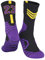 ITODA Calzini sportivi per bambini, traspiranti, per calcio, basket, allenamento, corsa, età 6-12 (2 paia), Viola e nero., Taglia unica