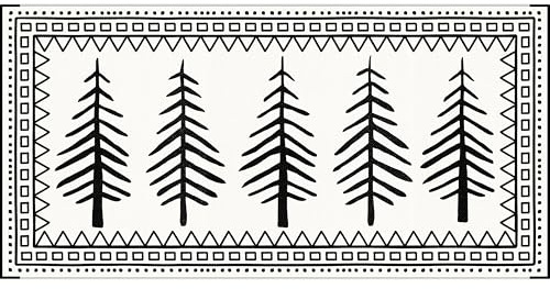 CircleRoad RV Outdoor Rug, 9' × 18' Plastic Straw Waterproof Rugs Lightweight Reversible RV Mat Outdoor Patio Rug with Storage Bag for Outside Camper Under Awning Backyard, Pine Tree Print