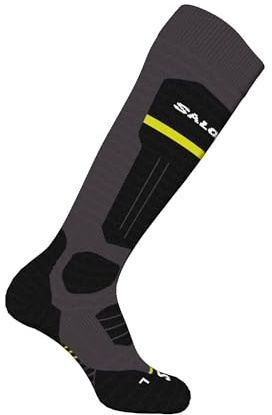 SALOMON Calcetines de Lana para Esquiar Snowboard y Deportes de Invierno para Unisexo Tejido Elastico y Fuerte para Mayor Comodidad, Protege del Frio, Negro, 10 1/2-12