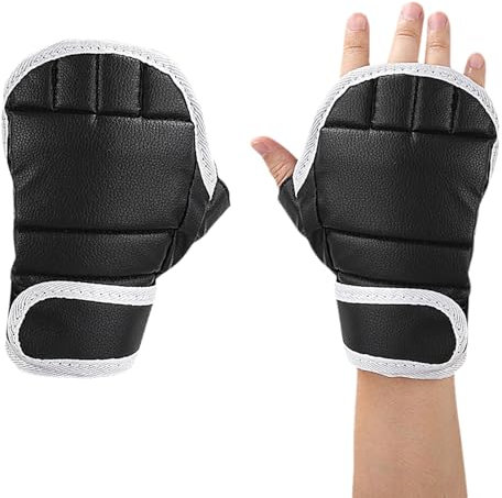 Gants de Taekwondo | 2 pièces gants de kickboxing demi-doigts conçus | Gants d'entraînement multifonctionnels de protection du poignet | Gants de karaté pour sparring, arts martiaux, entraînement de