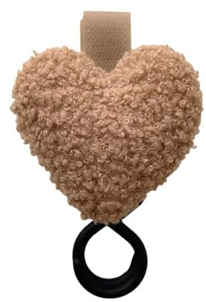 Gancio per passeggino con peluche a forma di cuore, design Pushthair Hanging Organizer per borse della spesa, viaggi, essenziali per passeggino, con design a cuore