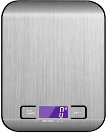 Bilancia digitale con ricarica USB, bilancia da cucina ad alta precisione in acciaio inossidabile for alimenti, for cucinare e cuocere, 1 g a 10 kg(Black Bottom)