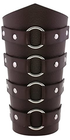 Läderarmband handledsskydd för män, punk stil för ridning armskydd (brun)