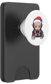 Chaise de Gamer Elfe de Noël, Casque d'écoute, Jeu de PopSockets PopWallet pour MagSafe