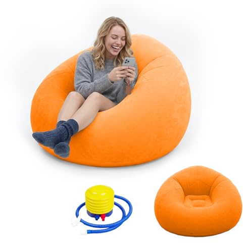 Umllpet Poltrona Sacco Gonfiabile con Pompa Incorporata, Pieghevole & Portatile, Impermeabile, per Interno ed Esterno, Giardino Campeggio Viaggio