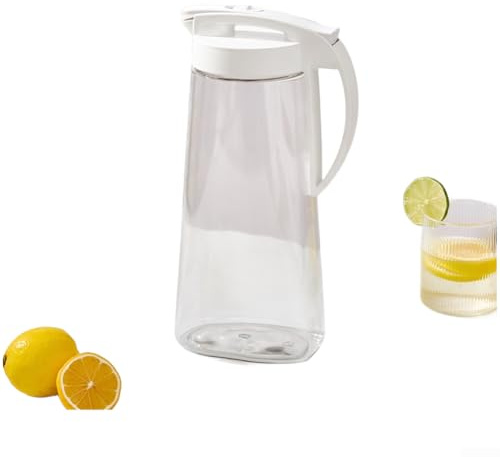 MeevrgR Plastkanna för kallt vatten med säkert låslock läckagesäker pip och smal form som passar standard kylskåpsdörrfack