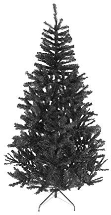 SHATCHI 5ft/150cm Arbre de Noël Artificiel Alaskan Pine Noir 350 Pointes Xmas Home Décorations 1,5m, Support métallique
