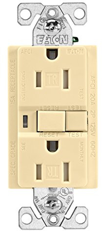 Eaton TRAFCI15V Prise AFCI inviolable 15 A Finition ivoire