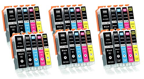 Supply Guy 30 XL Druckerpatronen kompatibel mit Canon PGI-550 CLI-551 Pixma IP7200 IP7250 IX6800 IX6850 MG5400 MG5450 MG5500 MG5550 MG5600 MG5650 MG5655 MG6400 MG6450 MG6600 MG6650 MX725 MX920 MX925