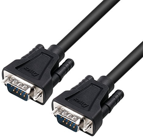 DTECH RS-232 Cable 10ft RS232 Serial Cable Male to Male 9 Pin DB9 Cord Straight Through
