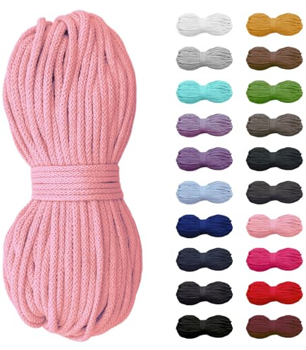 5m Baumwollkordel 5mm, Kordel, Schnur, Turnbeutel, 21 Farben (Rosa)