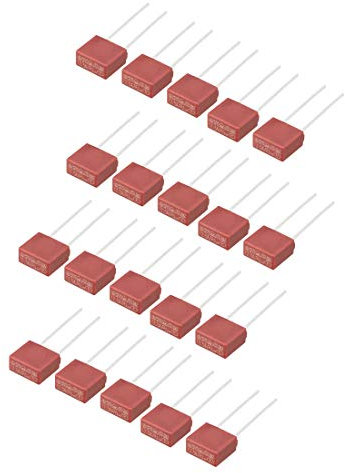 sourcing map 20Stk DIP Halterunged Miniatur Quadrat Mikro Sicherung T2,5A 2,5A 250V rot DE de