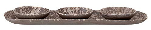 Bloomingville - Thea Tapas Set - Braun - Steinzeug - Tablet: (LxHxT) 35 x 1,5 x 8,5 / Schälchen: (LxHxT) 9 x 2 x 6,5cm - 4tlg. Set