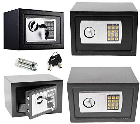 Mini Möbeltresor Safe Geldschrank Hotelsafe Geldsafe Digital & Schlüssel Kleiner elektronischer Mini Safe Tresor Schranktresor mit Zahlenschloss 4,6 l