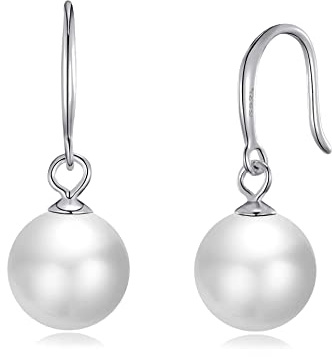 Philip Jones Sterling Silver White Pearl Drop Earrings